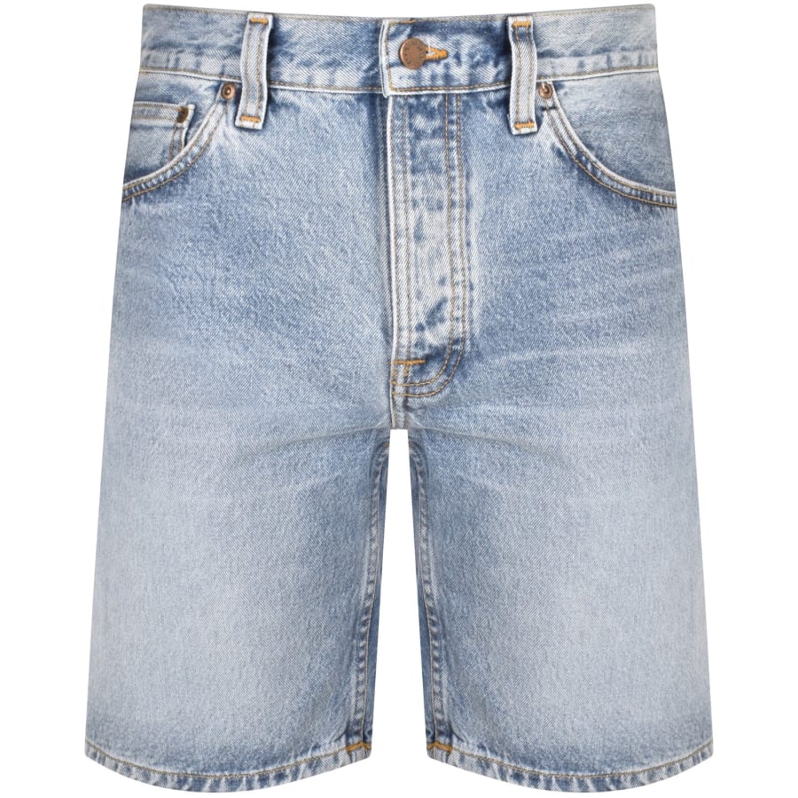 Nudie Jeans Seth Light Wash Denim Shorts Blue Mainline Menswear Denmark